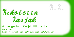 nikoletta kasjak business card